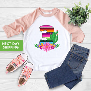 Fiesta Third Birthday Kids Shirt birthday product image 5