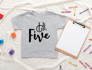 Hi Five Fifth Birthday Kids Shirt birthday product image 4