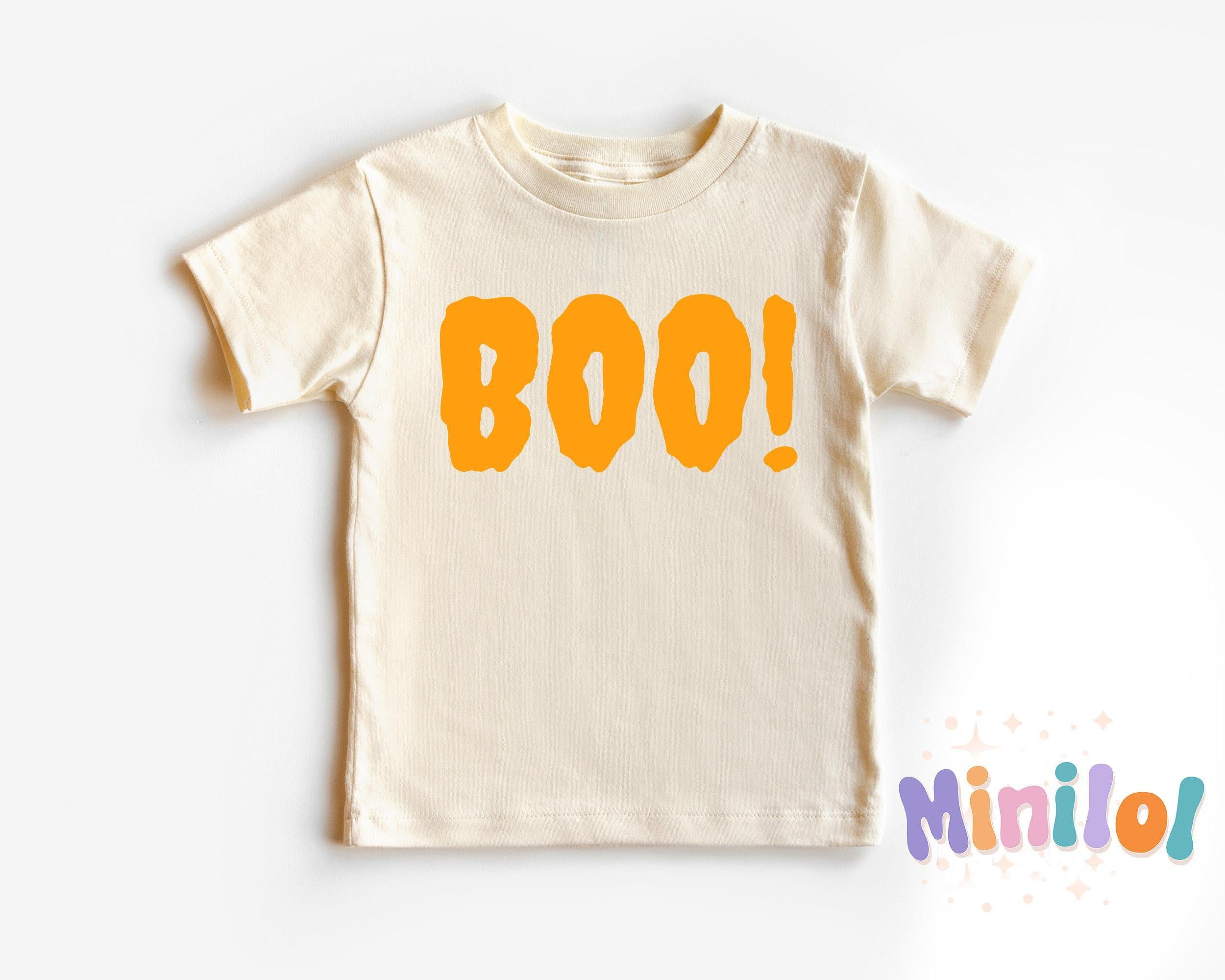Close-up of the Boo Halloween apparel design