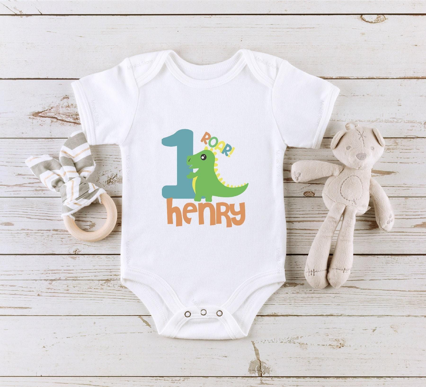 Dinosaur First Birthday Baby & Kids Shirt birthday product image 1