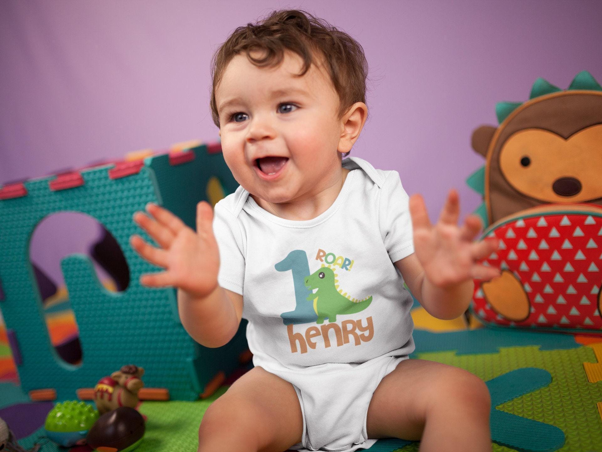 Dinosaur First Birthday Baby & Kids Shirt birthday product image 3