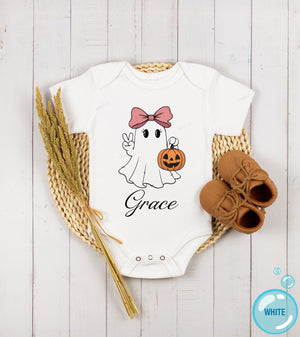 Seasonal apparel color chart for Personalized Ghost Name Halloween Kids Shirt