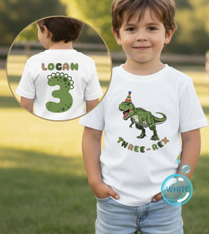 Dinosaur Third Birthday Kids Shirt birthday product image 2