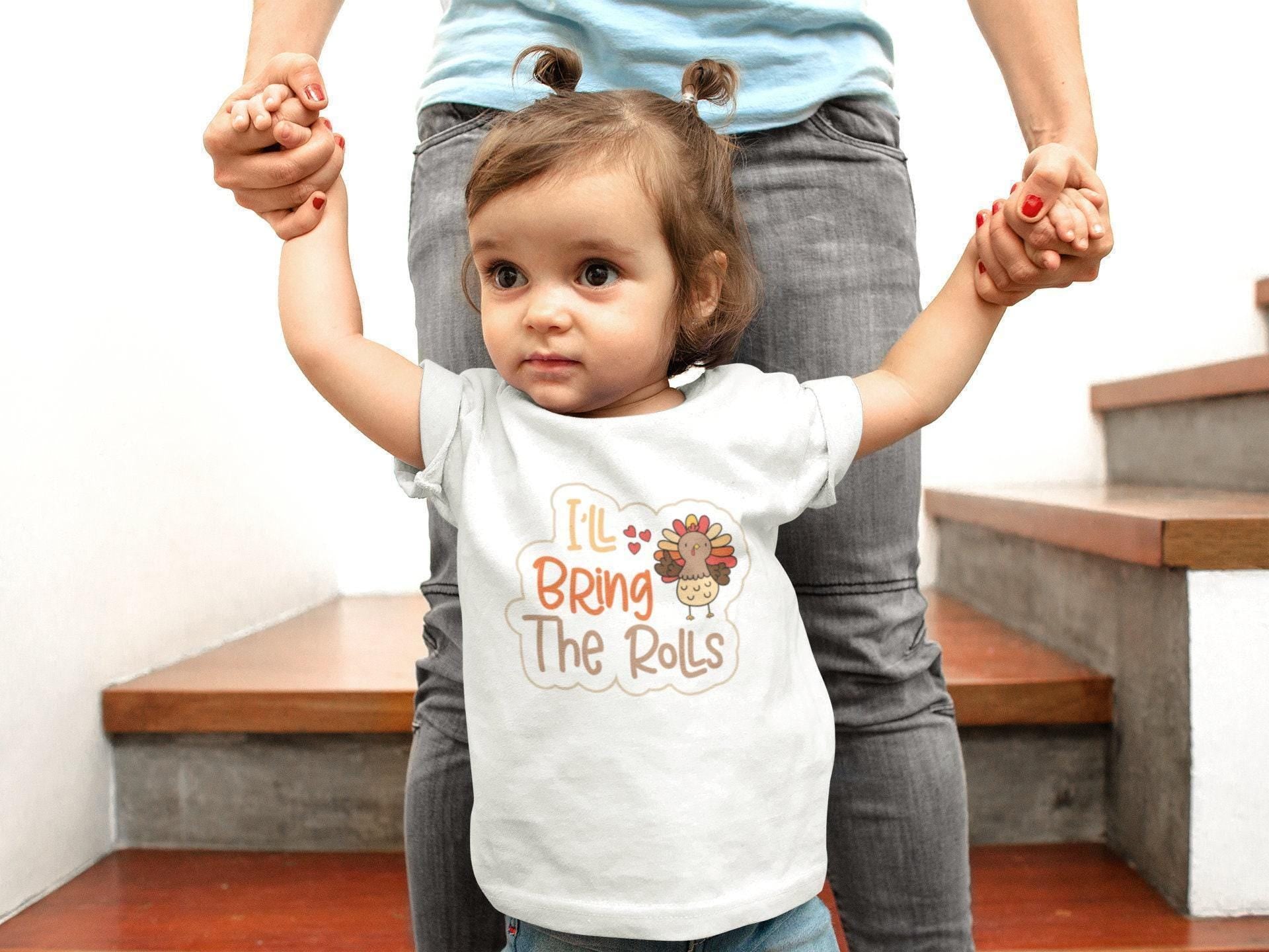 Seasonal apparel color chart for I'll Bring the Rolls Thanksgiving Baby Onesie® – Style 2