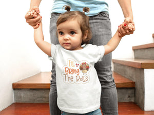 Seasonal apparel color chart for I'll Bring the Rolls Thanksgiving Baby Onesie® – Style 2