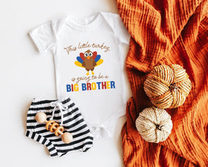 Available garment styles for Little Turkey Big Brother Announcement Thanksgiving Kids Shirt