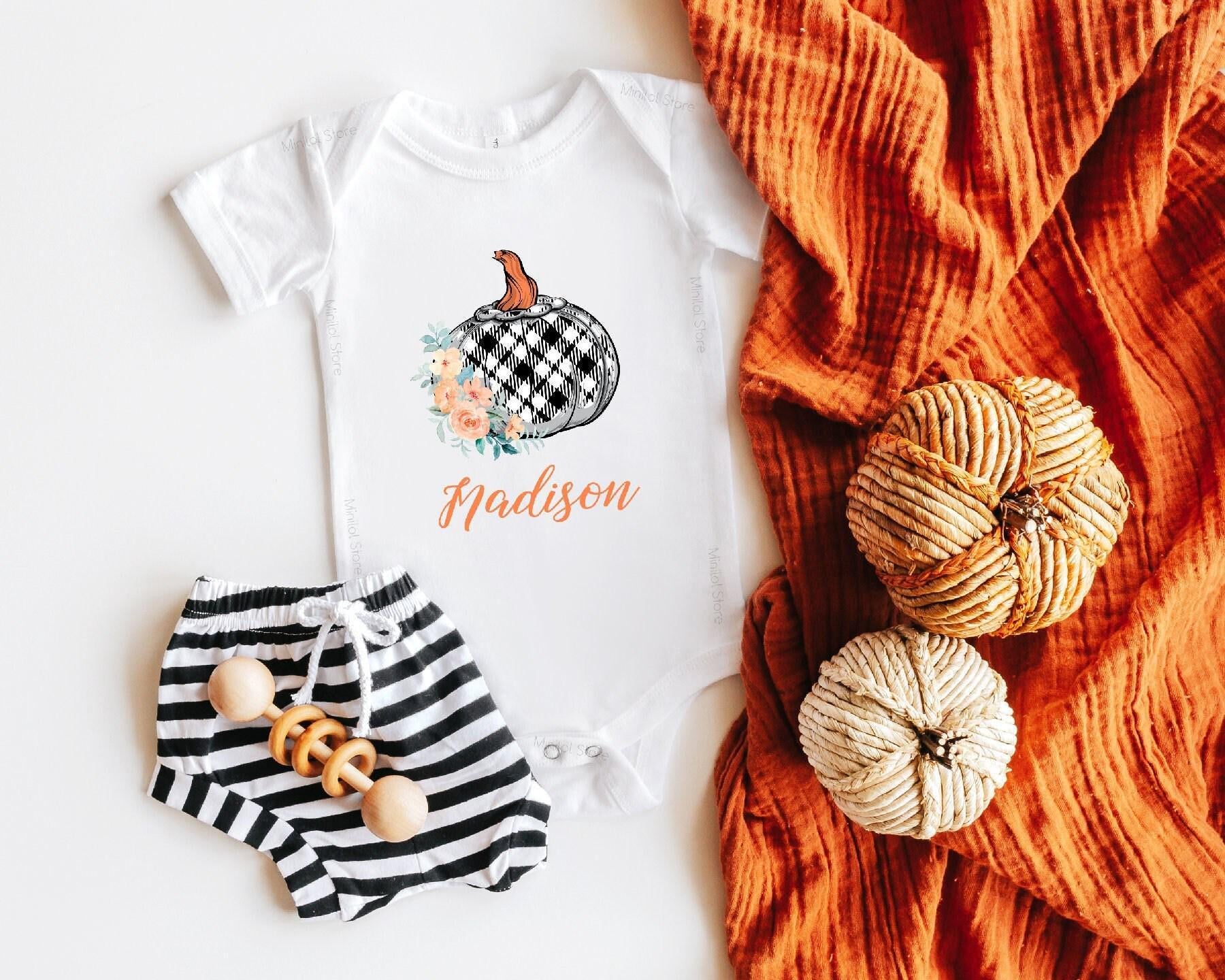 Lifestyle mockup featuring Personalized Pumpkin Fall Toddler Shirt