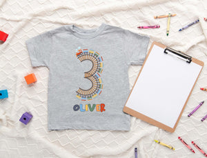 Choo Choo I'm 3 Train Birthday Shirt birthday product image 1