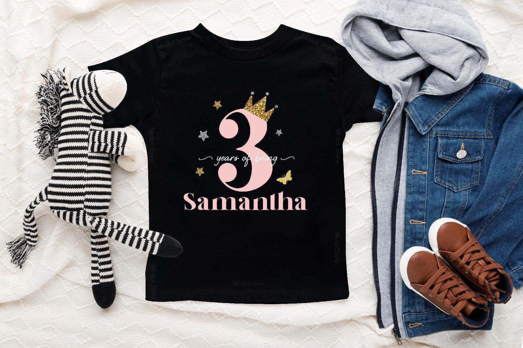 3rd Birthday Three Quarter Kids Shirt birthday product image 2