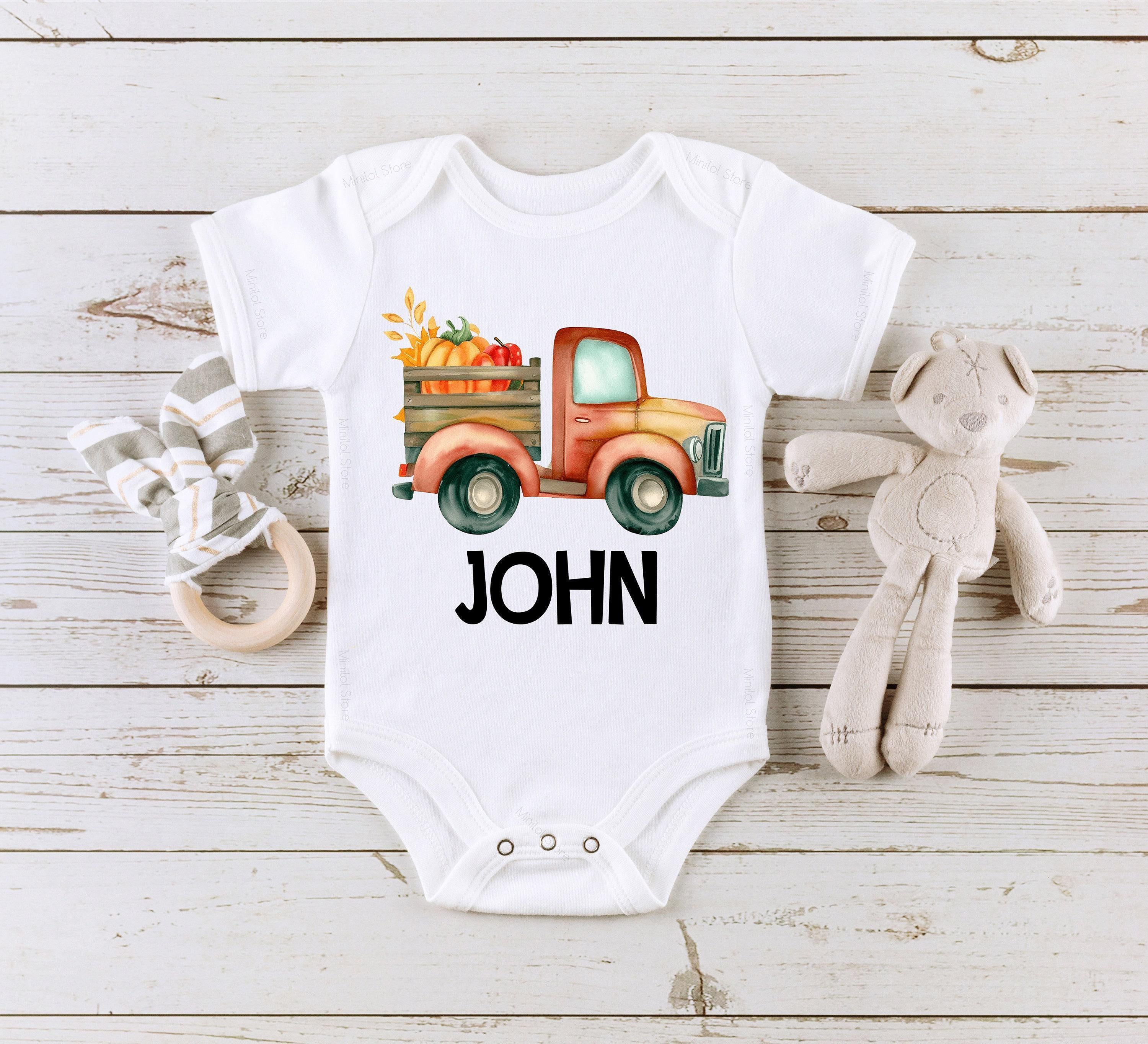 Lifestyle mockup featuring Personalized Pumpkin Truck Fall Kids Shirt