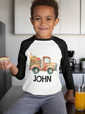 Seasonal apparel color chart for Personalized Pumpkin Truck Fall Kids Shirt