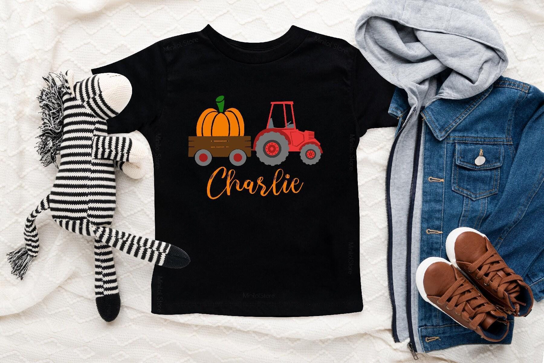 Available garment styles for Personalized Farm Tractor Halloween Kids Shirt