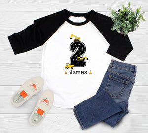 Construction Second Birthday Kids Shirt birthday product image 2