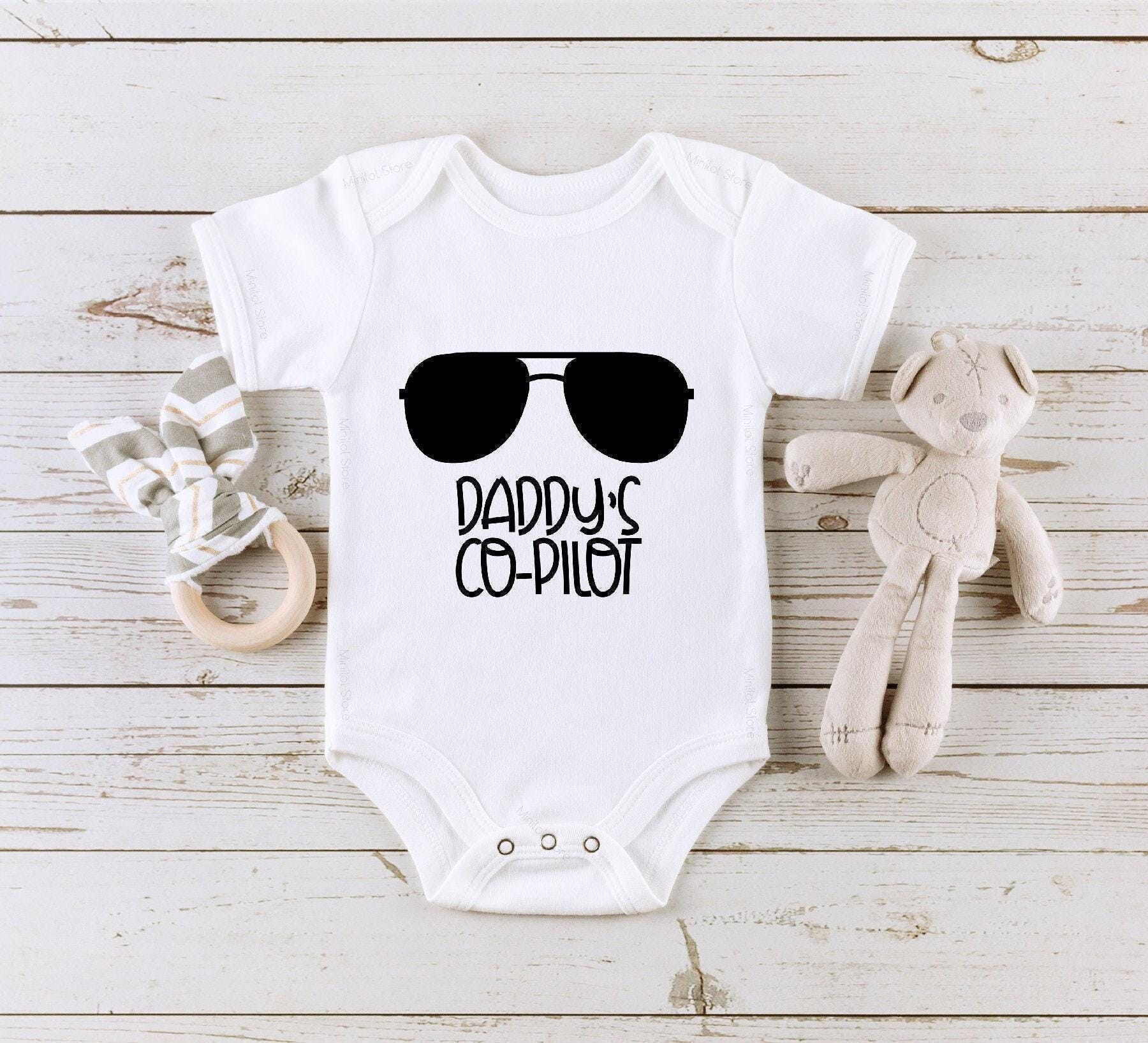 Main pregnancy announcement product mockup for Daddy's CoPilot ® Pregnancy Announcement Baby Announcement Onesie®