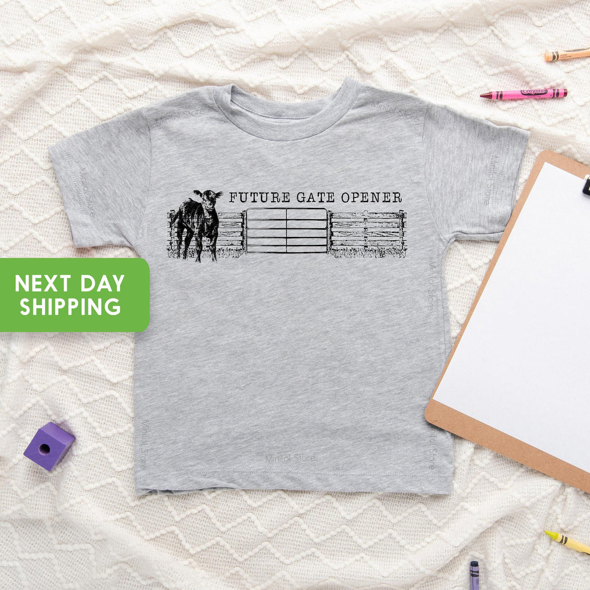 Future Gate Opener cowboy artwork design on Baby Short Sleeve Onesie®