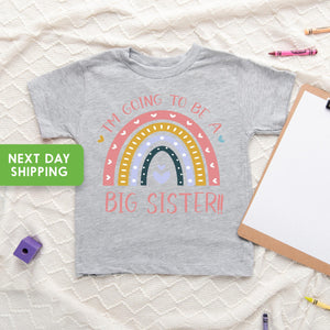 I'm Going to Be a Big Sister typographic design on Baby Short Sleeve Onesie®