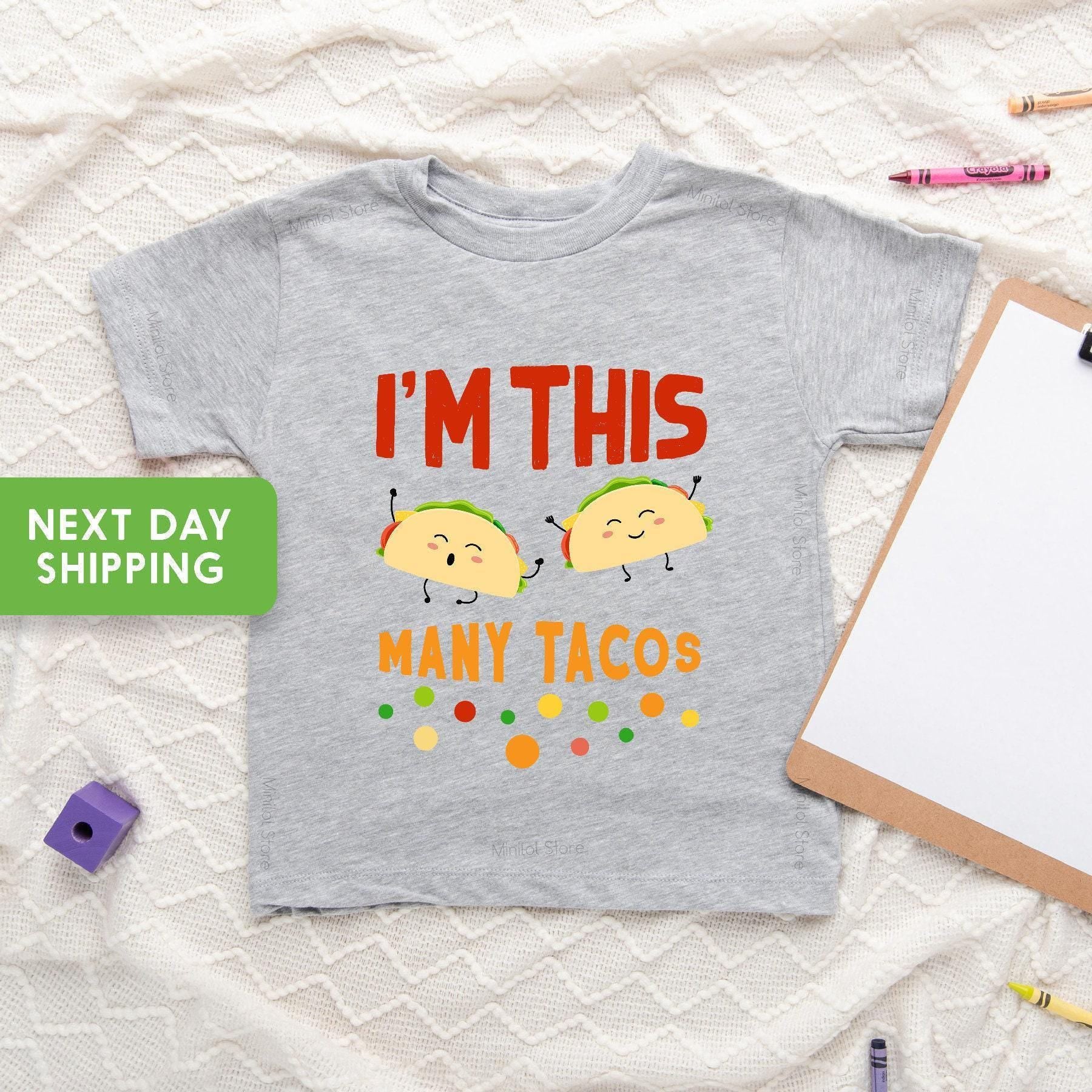 I'm This Many Tacos Second Birthday Shirt birthday product image 2