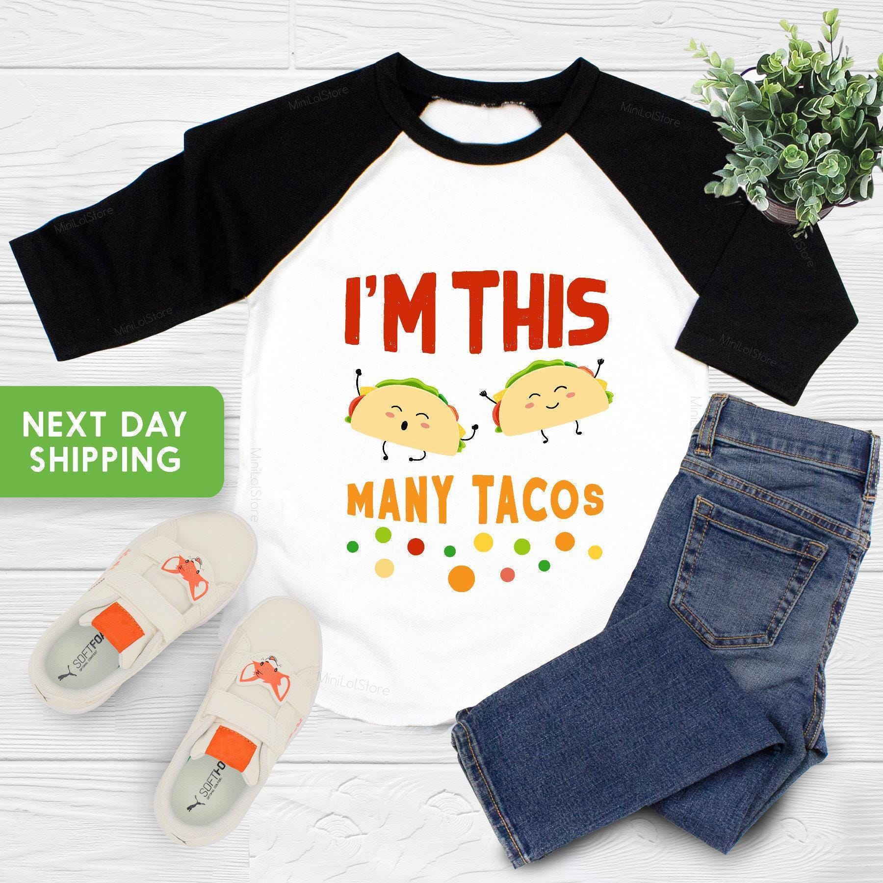 I'm This Many Tacos Second Birthday Shirt birthday product image 3