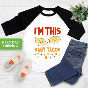 I'm This Many Tacos Second Birthday Shirt birthday product image 3