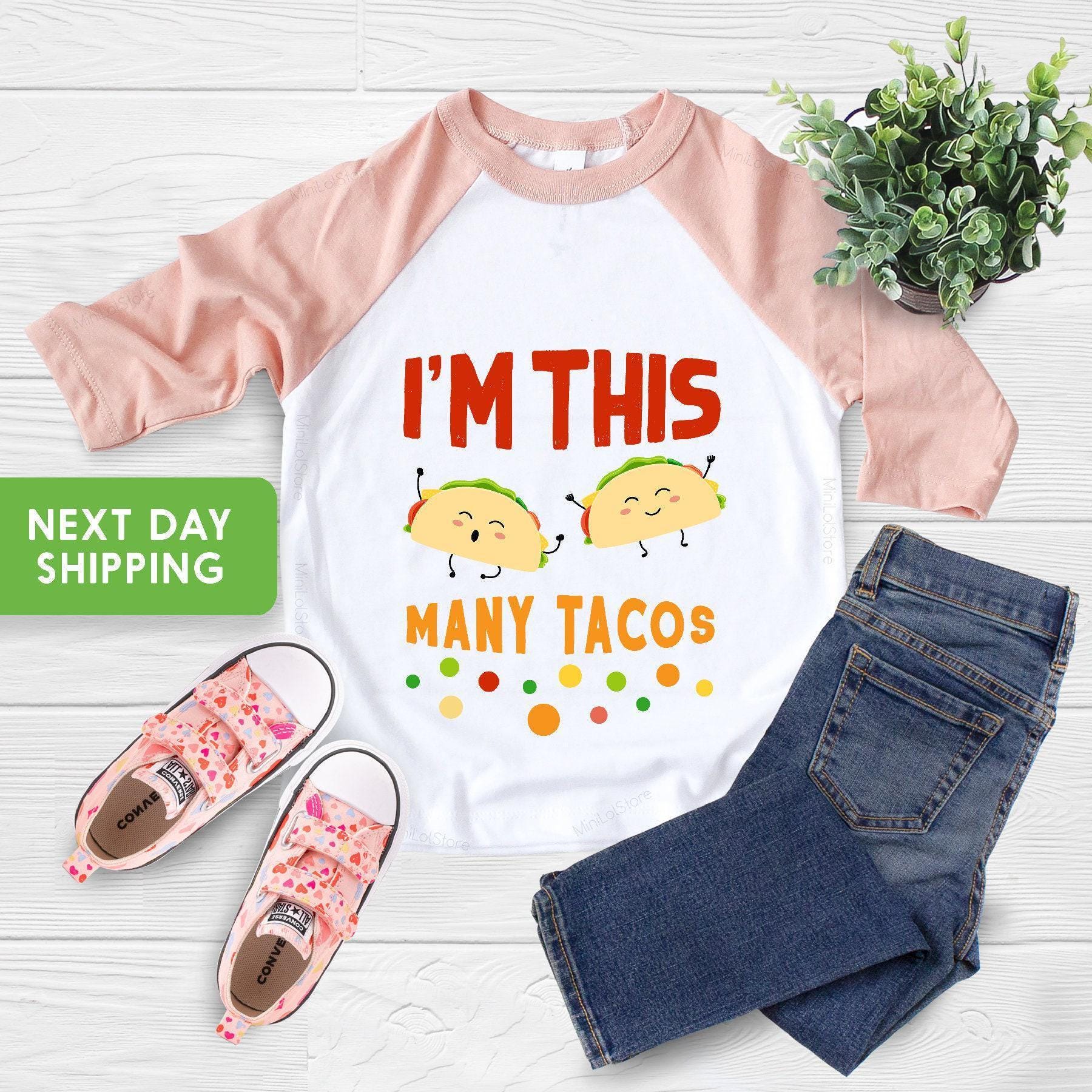 I'm This Many Tacos Second Birthday Shirt birthday product image 4
