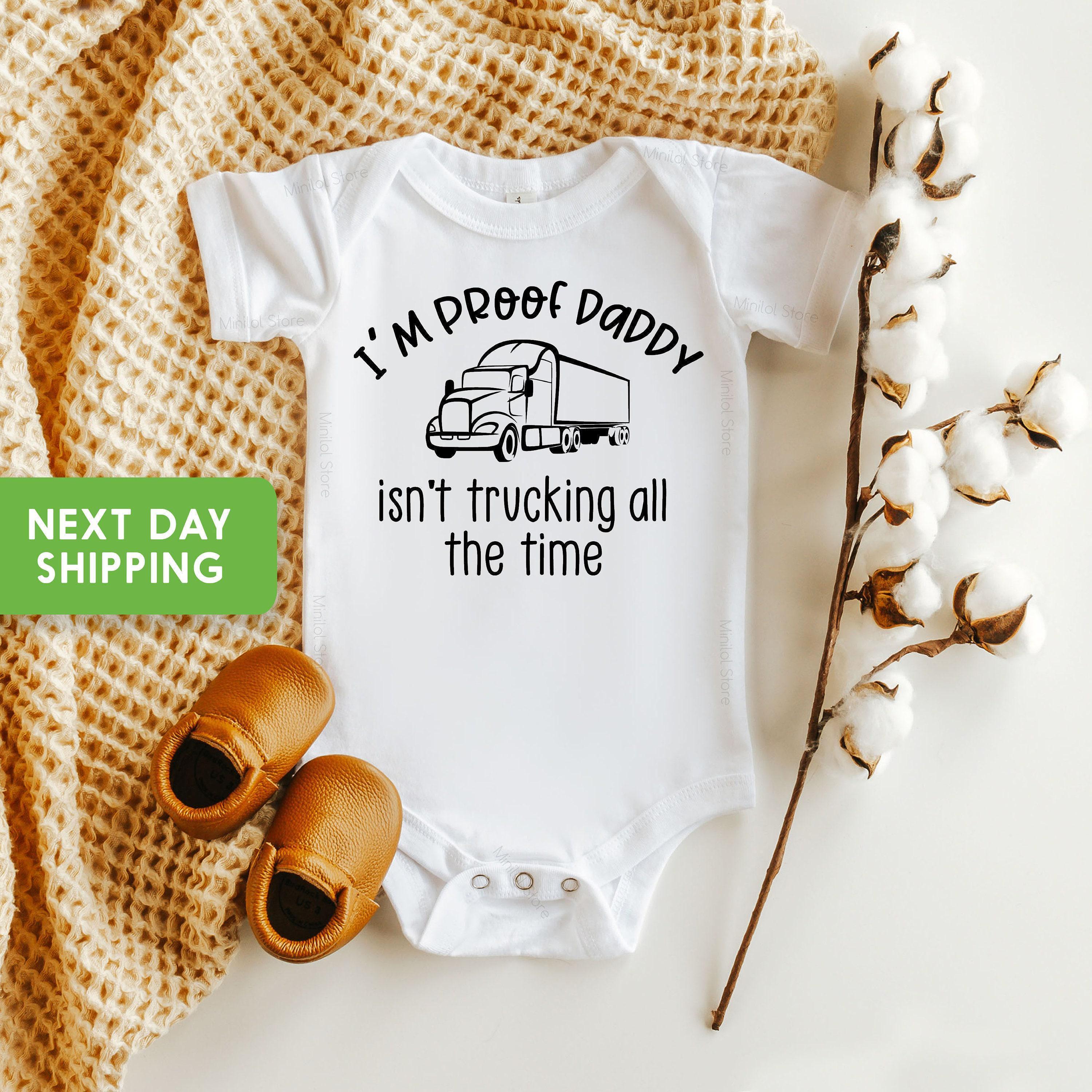 Main pregnancy announcement product mockup for Proof Daddy Isn't Trucking All the Time Pregnancy Announcement Baby