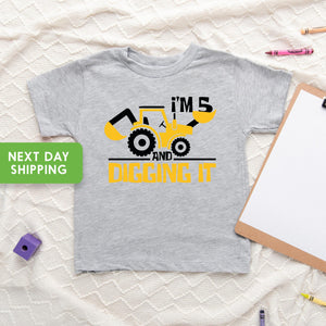 I'm 5 and Digging It Birthday Shirt birthday product image 3