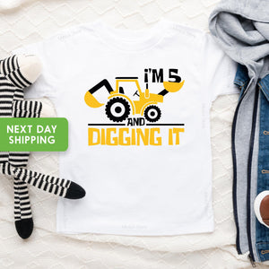 I'm 5 and Digging It Birthday Shirt birthday product image 4