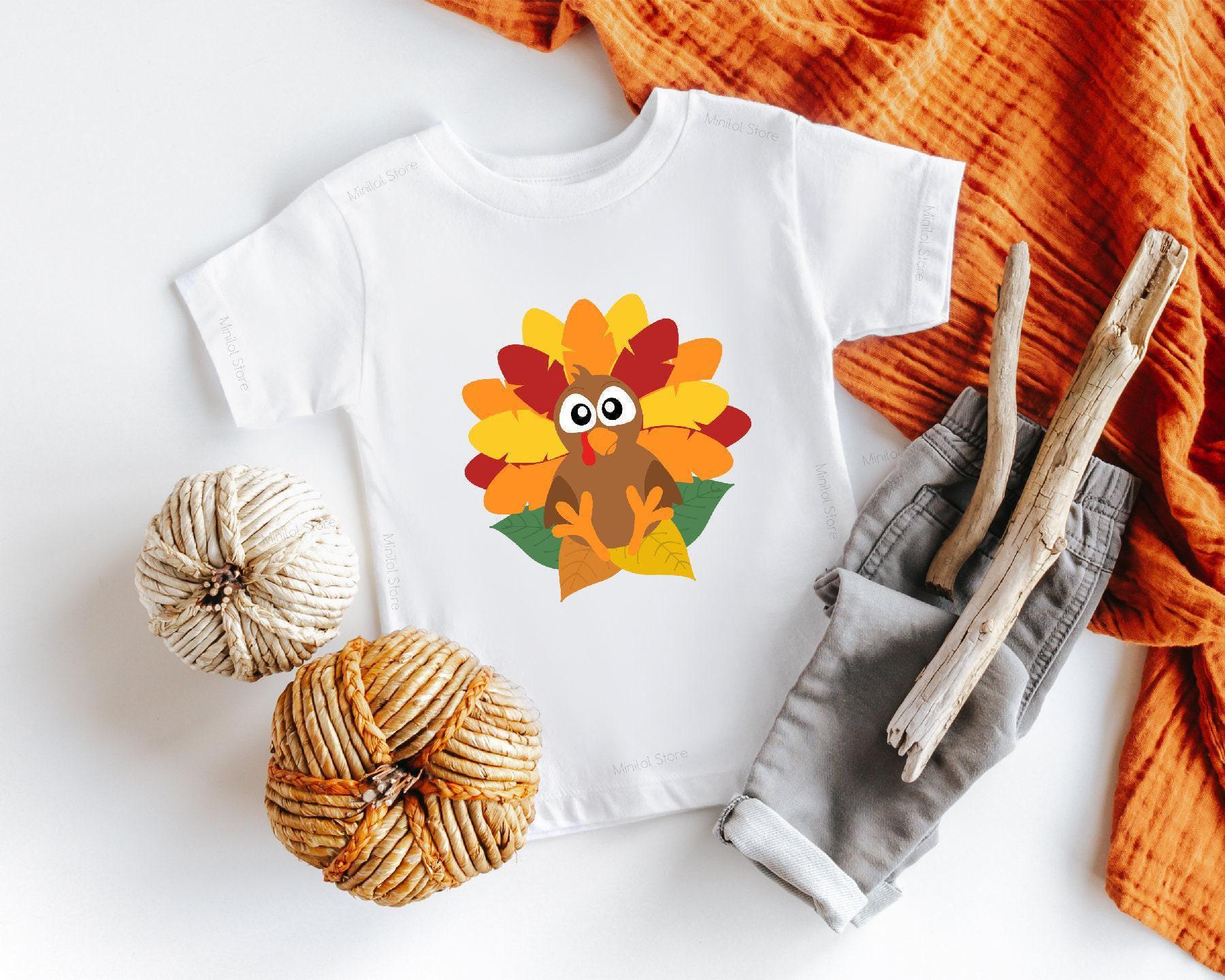 Close-up of the Little Turkey Thanksgiving apparel design