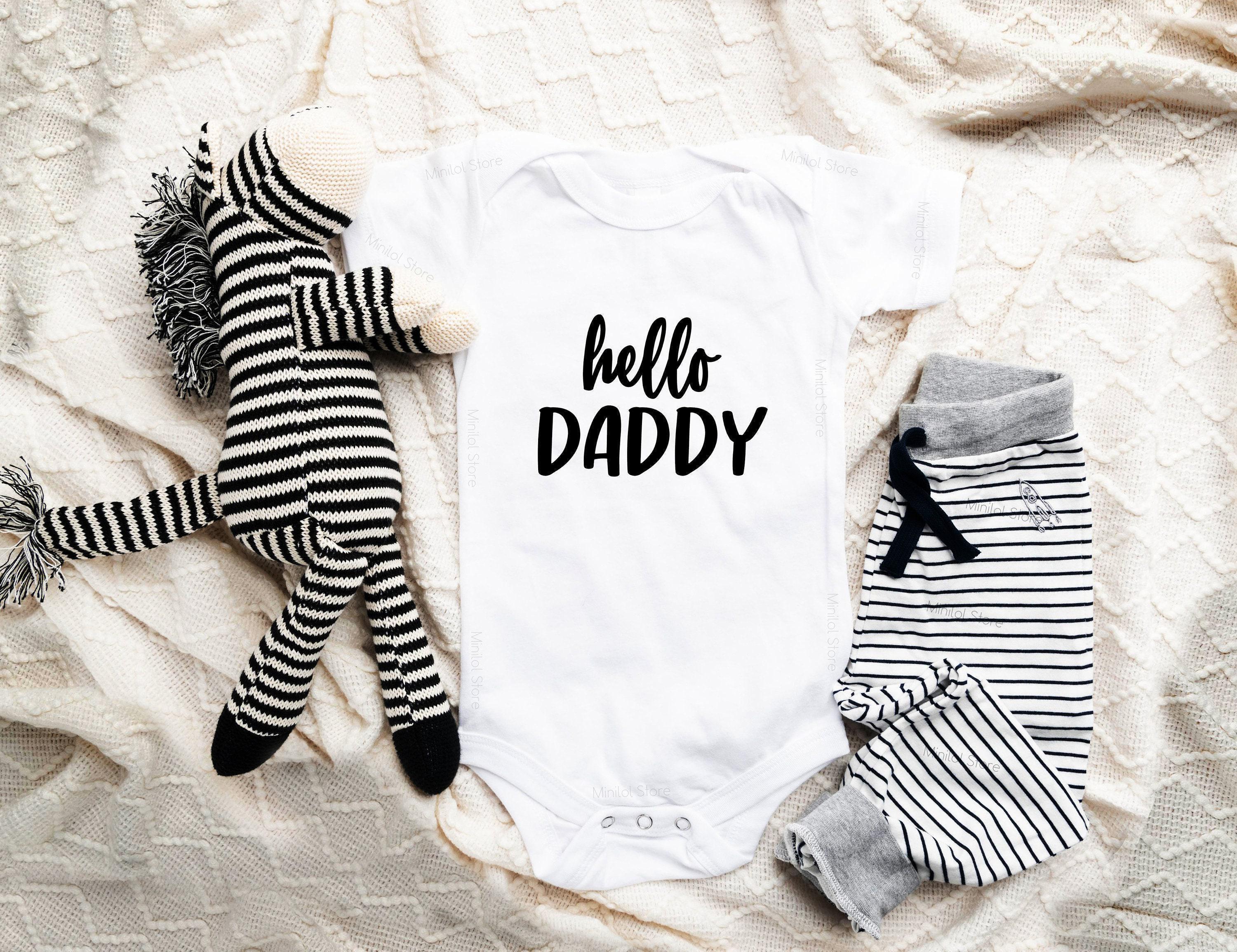 Main pregnancy announcement product mockup for Hello Daddy Pregnancy Announcement Baby Announcement Onesie®
