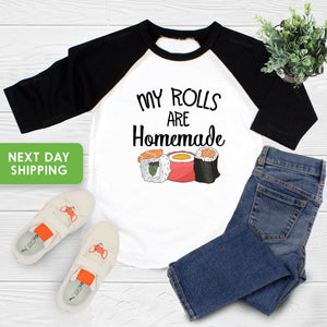Close-up of the My Rolls Are Homemade Thanksgiving apparel design