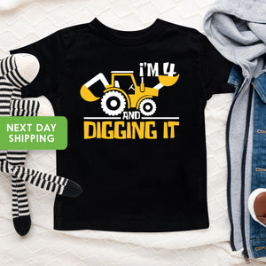 I'm 4 and Digging It Birthday Shirt birthday product image 2
