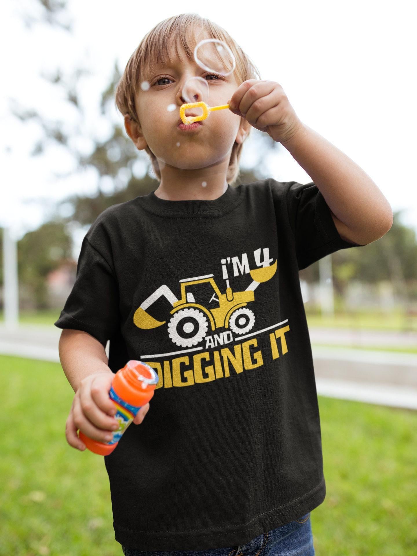 I'm 4 and Digging It Birthday Shirt birthday product image 7
