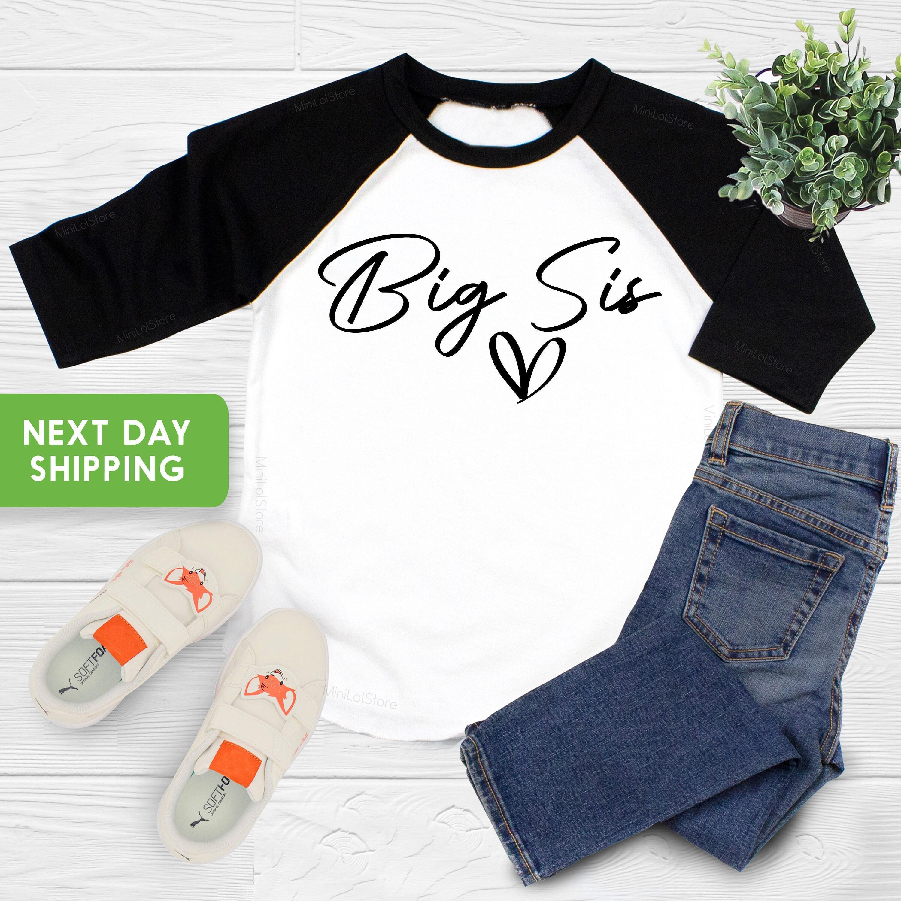 Main pregnancy announcement product mockup for Big Sister Pregnancy Announcement Sibling Reveal Shirt – Style 3
