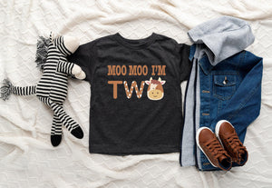 Moo Moo I'm 2 Farm Birthday Shirt birthday product image 4