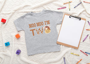 Moo Moo I'm 2 Farm Birthday Shirt birthday product image 5