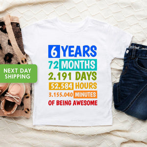 6 Years of Being Awesome Birthday Shirt birthday product image 4