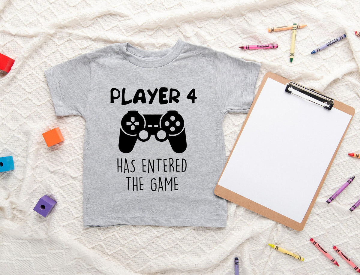 Player 4 Entered the Game game controller design on Baby Short Sleeve Onesie®