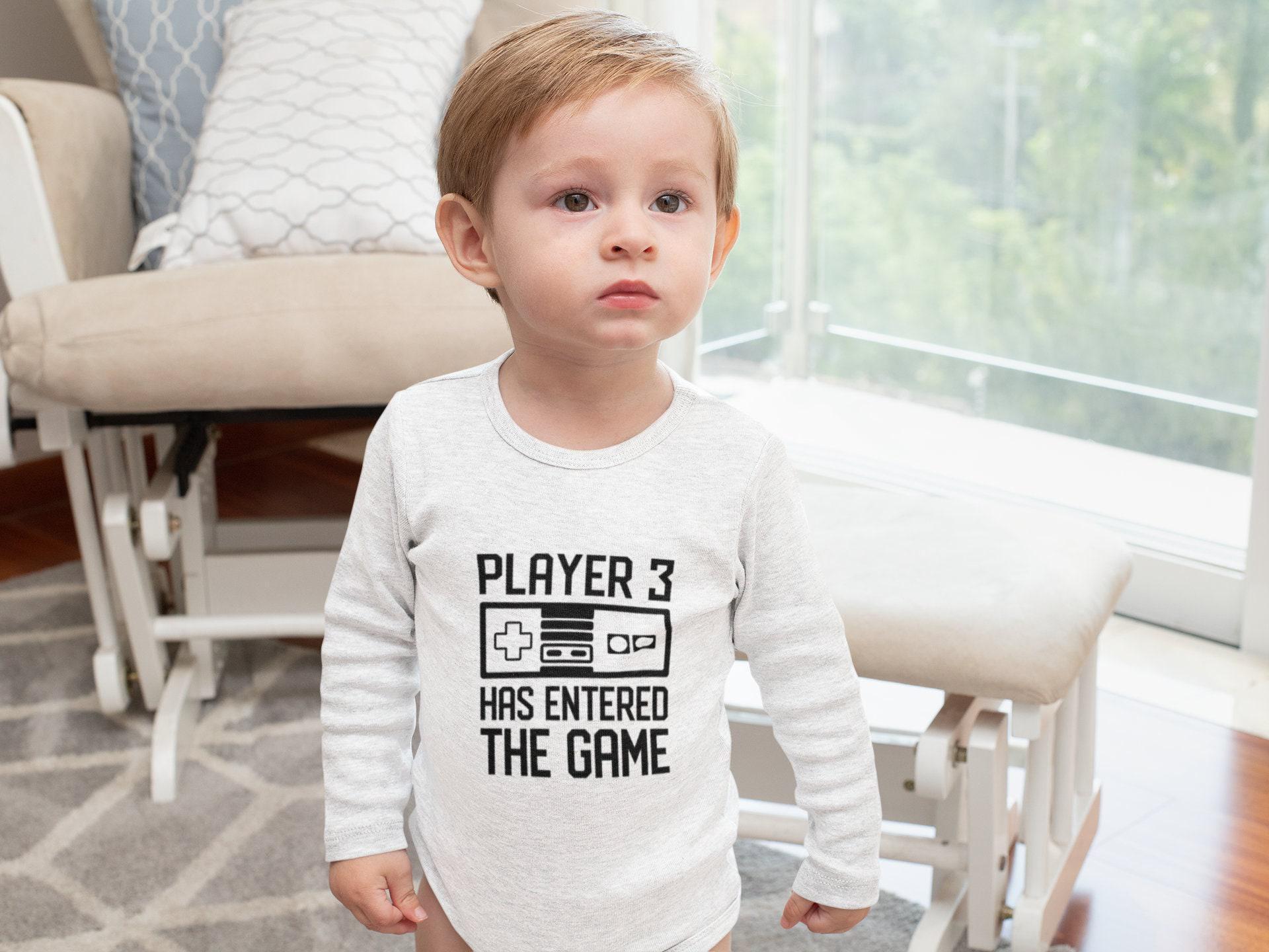 Player 3 Retro Game Controller game controller design on Baby Short Sleeve Onesie®