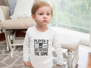 Player 3 Retro Game Controller game controller design on Baby Short Sleeve Onesie®