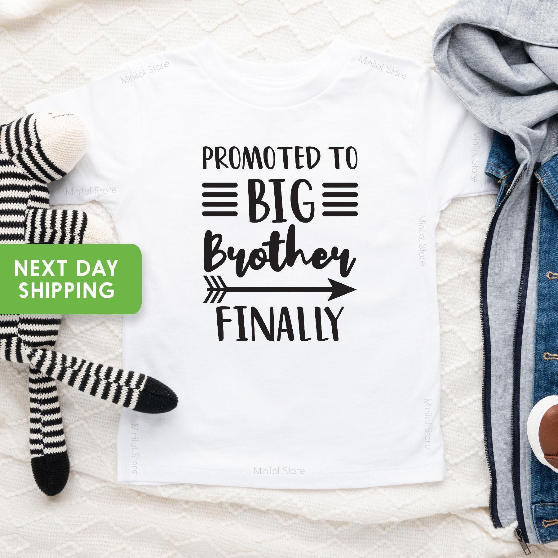 Close-up of the Promoted to Big Brother baby announcement design