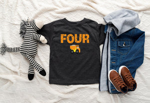 Construction Fourth Birthday Kids Shirt birthday product image 3