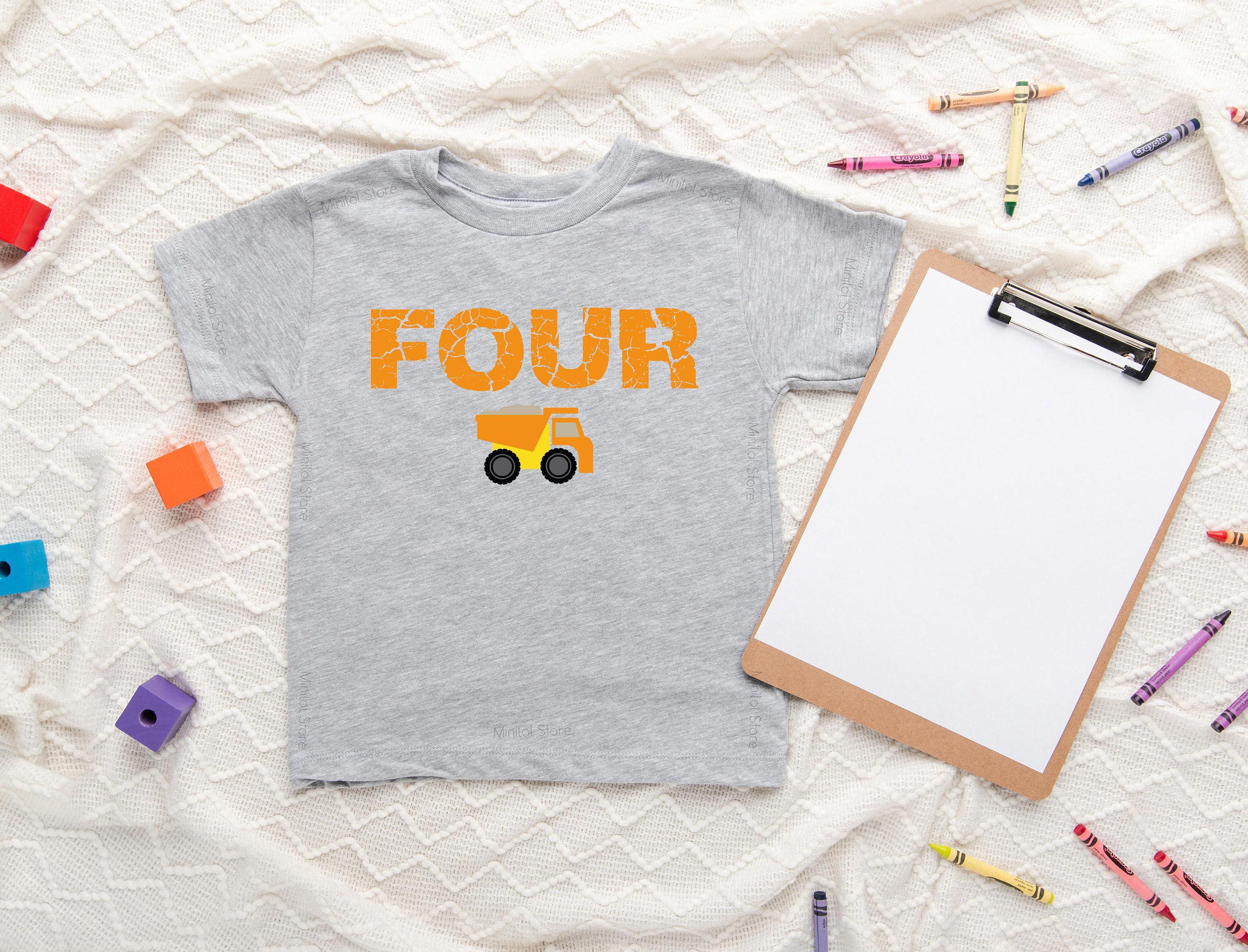 Construction Fourth Birthday Kids Shirt birthday product image 4