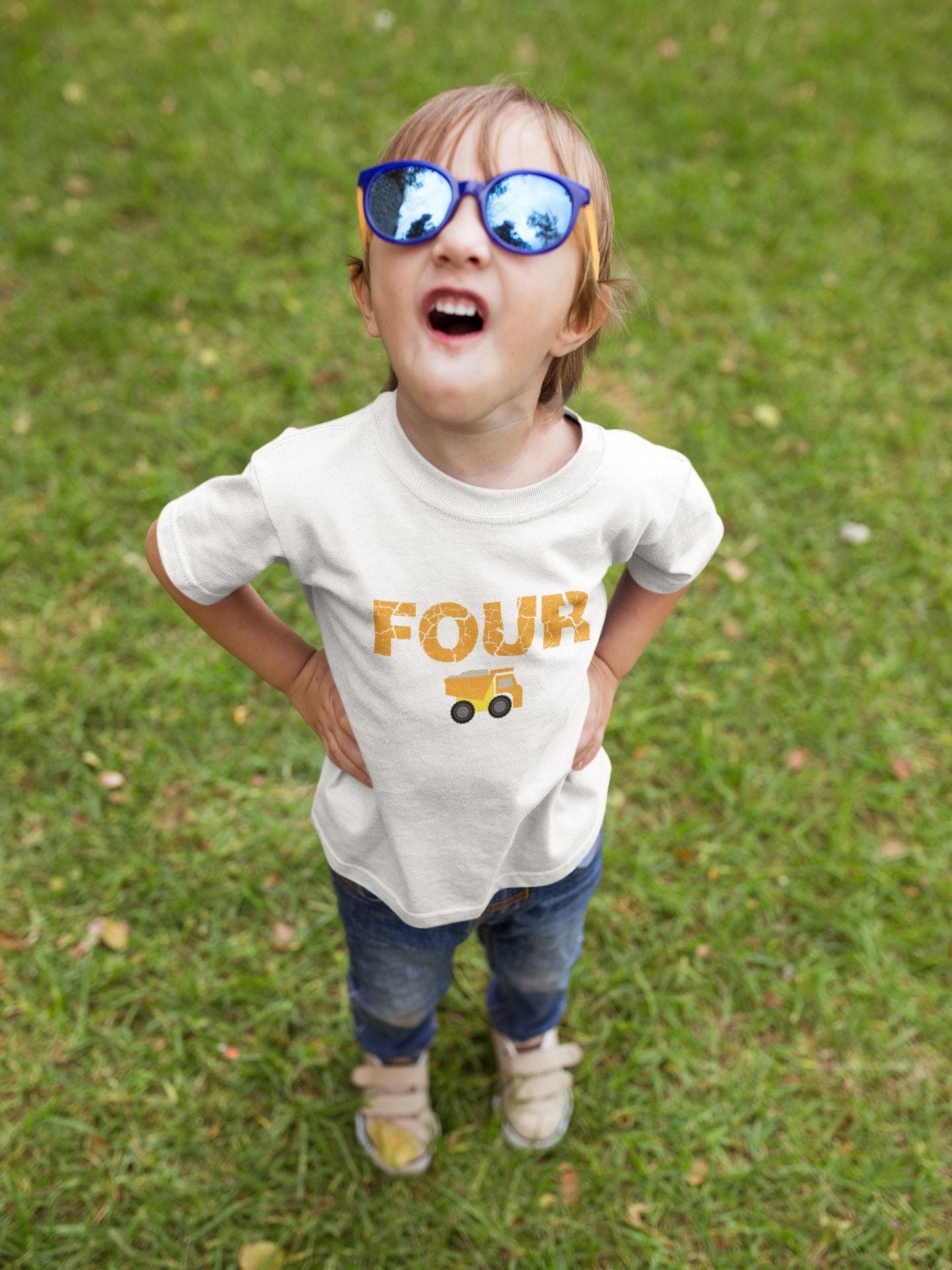 Construction Fourth Birthday Kids Shirt birthday product image 5
