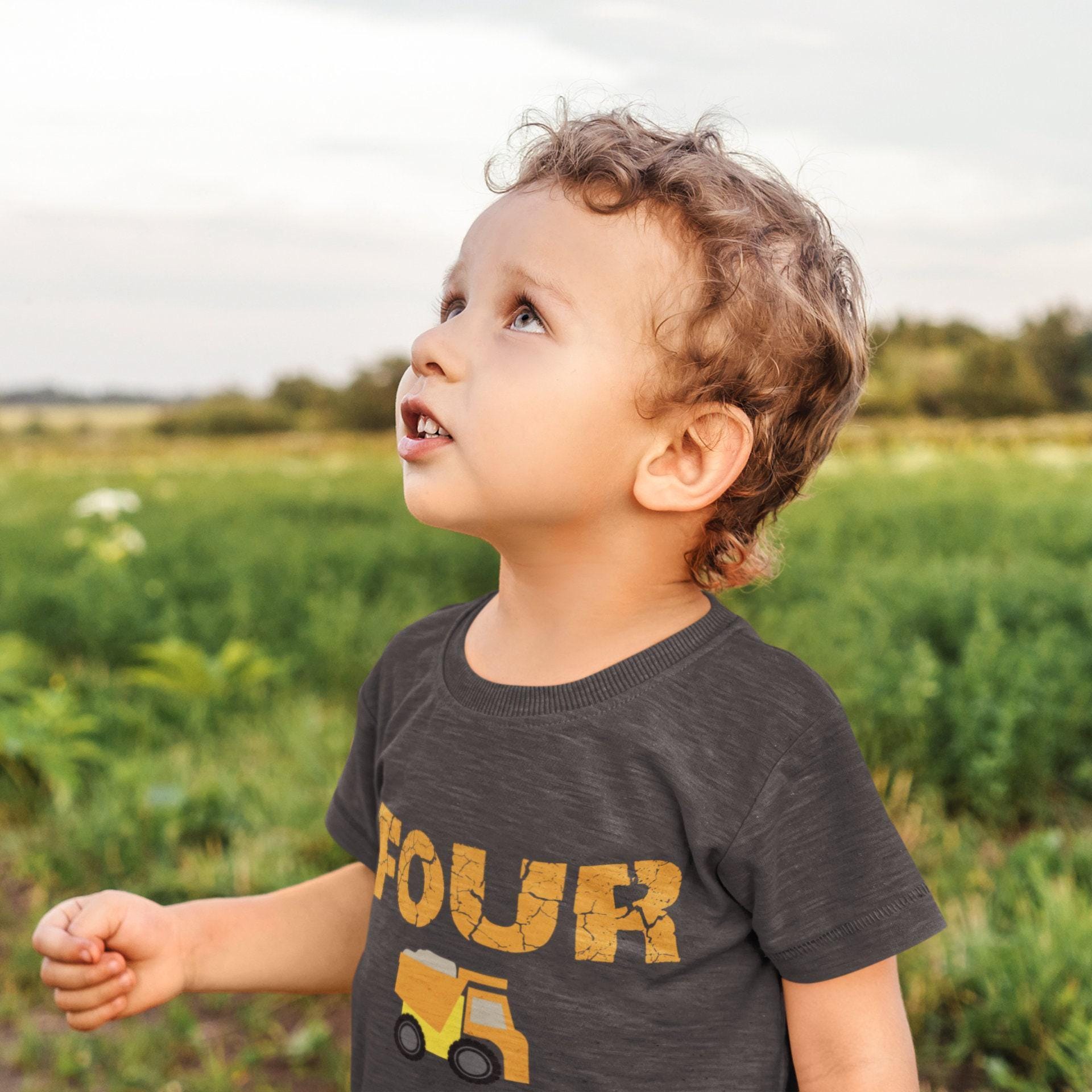Construction Fourth Birthday Kids Shirt birthday product image 6