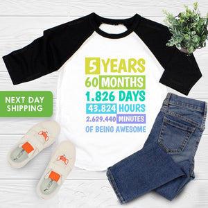 Classic Fifth Birthday Kids Shirt birthday product image 1
