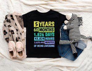 Classic Fifth Birthday Kids Shirt birthday product image 3