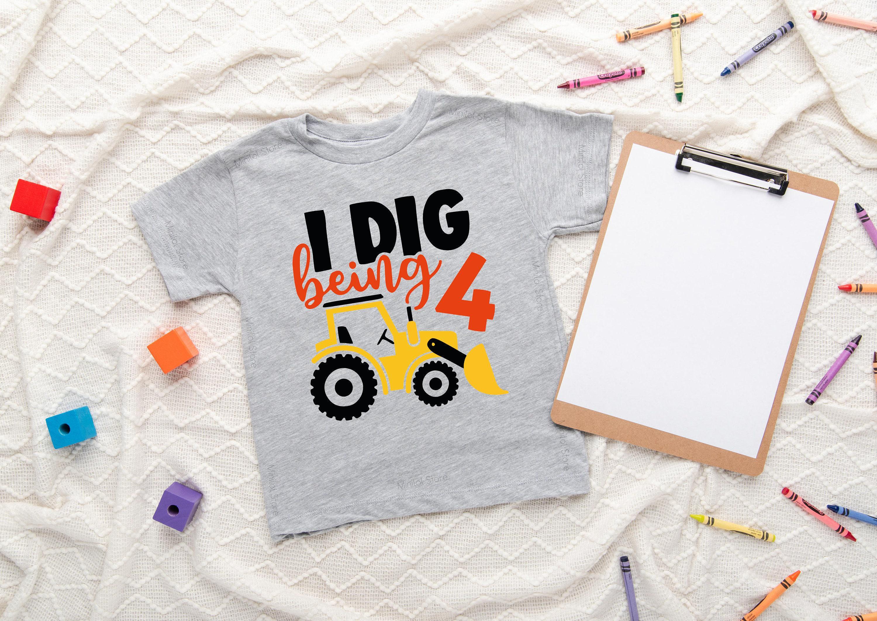 I Dig Being 4 Construction Birthday Shirt birthday product image 4