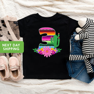 Fiesta Third Birthday Kids Shirt birthday product image 1