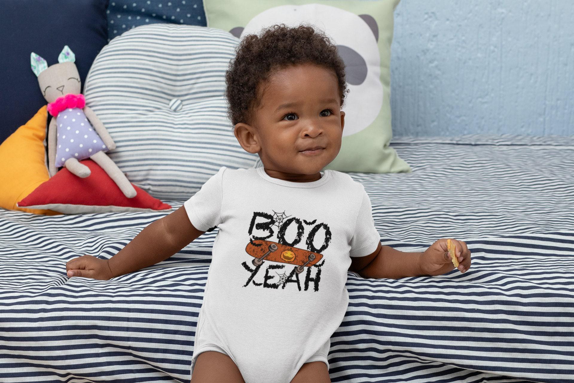 Baby bodysuit and kids shirt style options for Boo Yeah