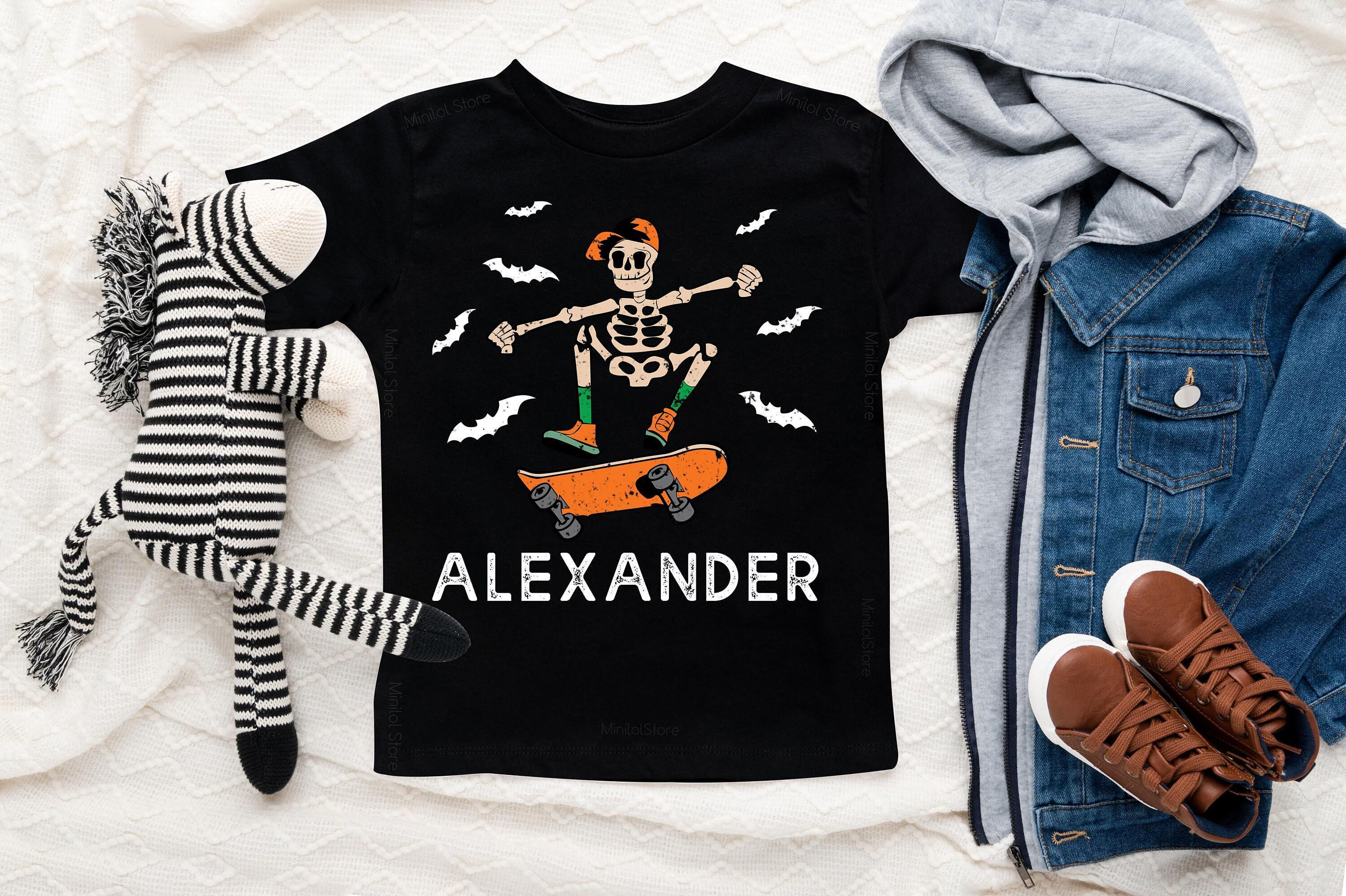 Personalized Skeleton Halloween Kids Shirt product image 4